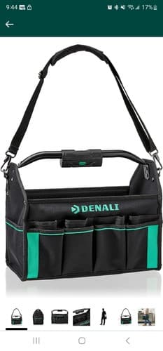 LIGHTED Tool Bag~Denali~Light in Carrying Handle~Includes Strap~Black/Green~NEW! - Image 1