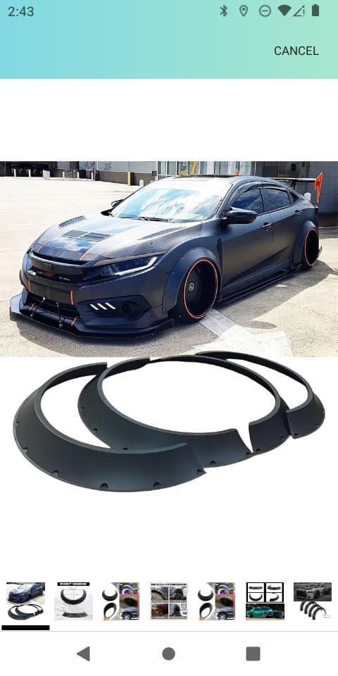 4PCS 800mm Universal Flexible Car Fender Flares Extra Wide Body Wheel Arches New - Image 1