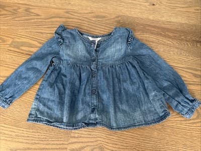 Joe Fresh Toddler 12-18 Months Denim Jean Long Sleeve Shirt Top - Image 1