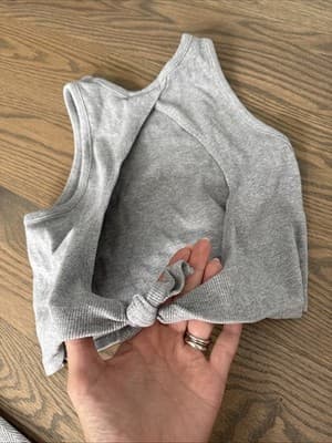 Forever 21 Crop Top Gray Small Open Back - Thumbnail 3