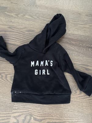 Girls Baby & Toddler Long Sleeve Hoodie Mamas Girl 80cm Black - Image 1