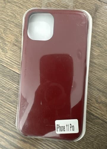 IPHONE 11 PRO PLASTIC LEATHER CASE - RED - Image 1