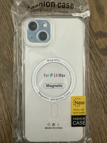 For Apple iPhone 14 Max Clear Case Slim Plating Mag Safe Cover - Image 1