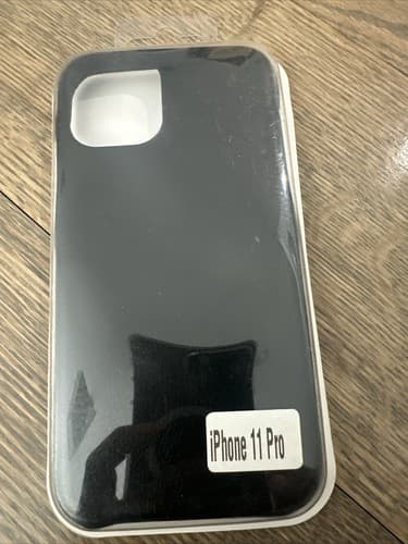 IPHONE 11 PRO PLASTIC LEATHER CASE - BLACK - Image 1