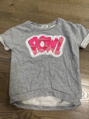 Kidpik Shirt Girl's Youth Small (7-8) Short Sleeve Gray - Image 1