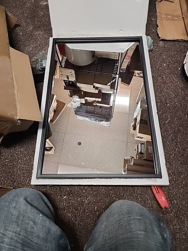 Black Rectangle Vanity Mirror For Bathroom 24”x15.7”. New In Open Box - Image 1