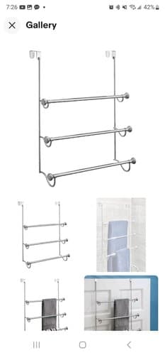 iDesign York Towel Rack for Bathroom – Chrome/Brushed Steel - Image 1