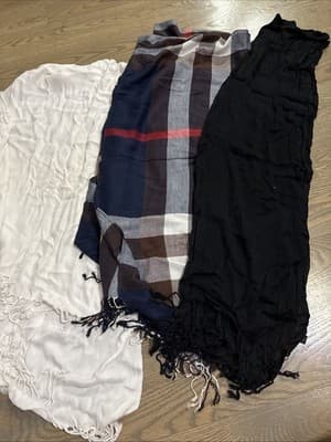 Long Light Weight Thin Scarf Lot Of 3 Different Scarves - Image 1