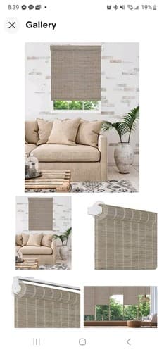 Achim Home Furnishings Cordless Bamboo Roll Up Window Blinds 31"x72" Driftwood - Image 1