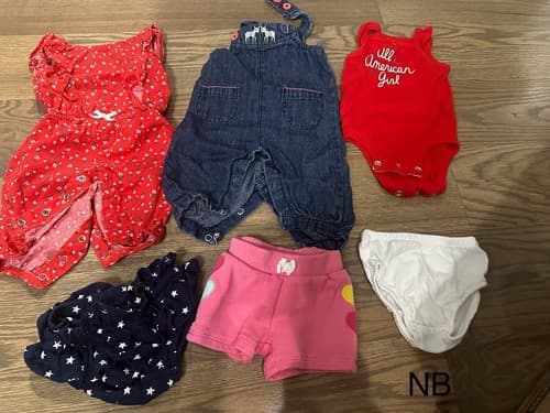 Baby Girl Lot Of 6 Clothes Size Newborn - Image 1