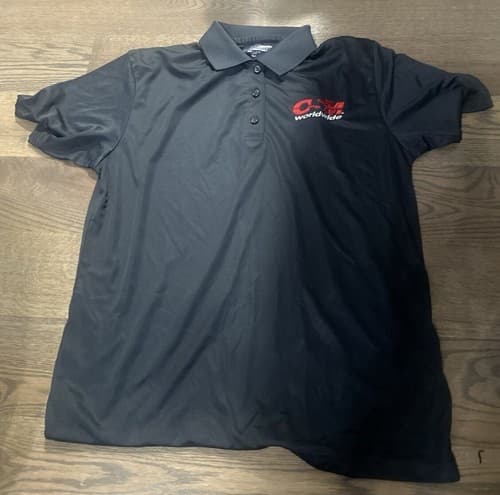 C-M Worldwide Polo Shirt, Gray, Men's Large Short Sleeve - Image 1
