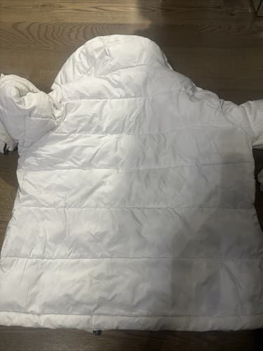 Calvin Klein Women Medium Zip Hood Puffer Jacket Coat White - Thumbnail 3