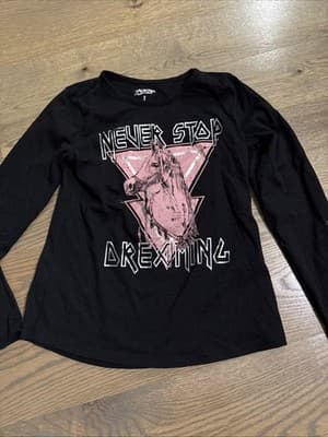 Arizona Jean Co Girls Long Sleeve Shirt Size XL 16 Black Never Stop Dreaming - Image 1