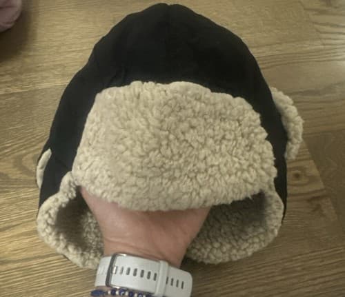 Baby Gap Black Fleece Trapper Hat S/M 52cm - Thumbnail 2