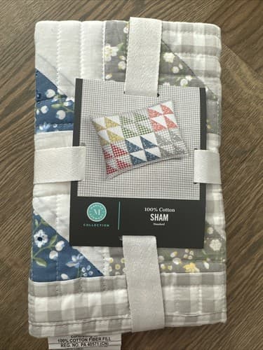 NEW Pillow Covers 20' X 28' King Standard Sham Gingham Checker Patchwork - Image 1