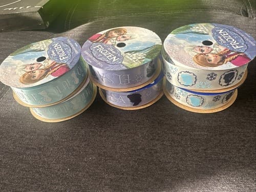 7/8in x 9ft Disney's Frozen Ribbon Olaf Snowflakes Snowman Elsa And Anna 6 Pack - Image 1