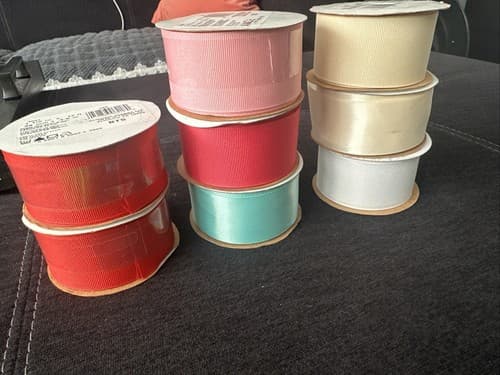 1 1/2in x 12ft Ribbons Assorted Colors/ Styles Lot Of 8 - Image 1