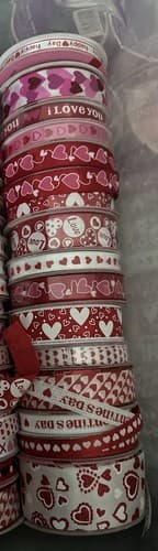 Valentine's Day Ribbon Hearts Love Hair Bow Crafts Different Sizes Lot Of 16 - Image 1