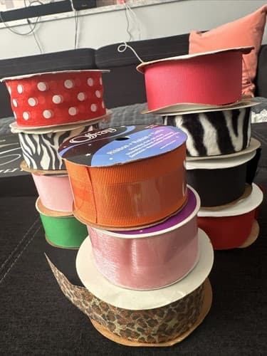 1-1/2in x 10yd Ribbons Assorted Colors/ Styles Lot Of 11 - Image 1