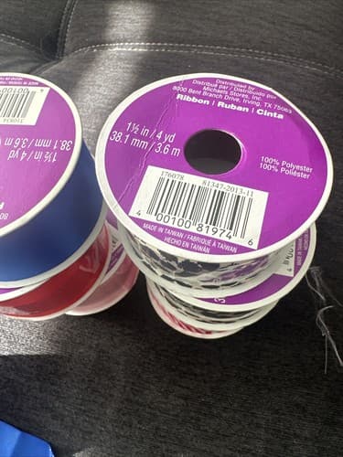 1 1/2in x 4yd Ribbons Assorted Colors/ Styles Lot Of 6 - Thumbnail 2