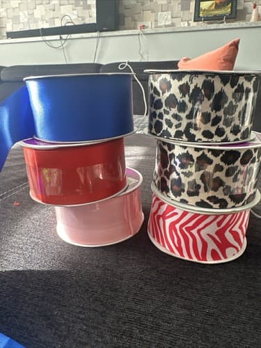1 1/2in x 4yd Ribbons Assorted Colors/ Styles Lot Of 6 - Image 1