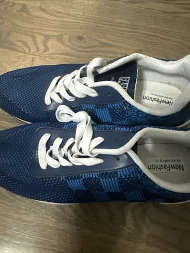 Fashion Sneakers Shoes Casual Athletic fashion blue men sneakers size 10 - Thumbnail 2