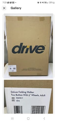 NEW Drive Deluxe Aluminum Dual Release Folding Walker Adult, 350 lbs, 32 to 39in - Image 1