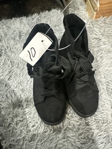 Bamboo Womens Black Lace Up Shoes Size 10 - Image 1