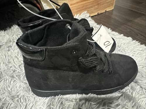 Bamboo Womens Black Lace Up Shoes Size 10 - Thumbnail 2
