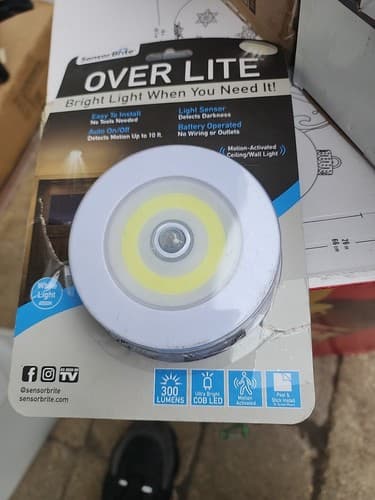 Lot of (4)Over Lite 4 in x 4 in Motion Activated Ceiling/Wall Light-Battery - Image 1