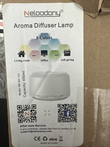neloodony aroma diffuser lamp 8 Different Colors - Image 1