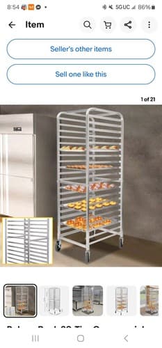 Bakery Rack 20-Tier Commercial Kitchen End Load Bun Sheet Pan Rack with Casters - Image 1