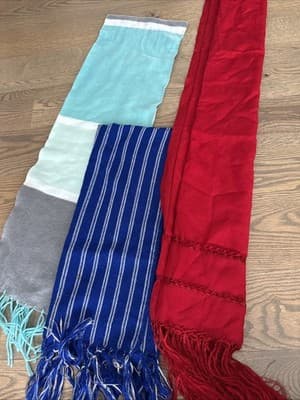 Long Light Weight Thin Scarf Lot Of 3 Different Scarves - Image 1