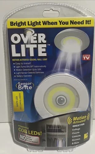 Sensor Brite Over Lite 4 in. W X 1 in. D White Battery Powered White Light - Image 1