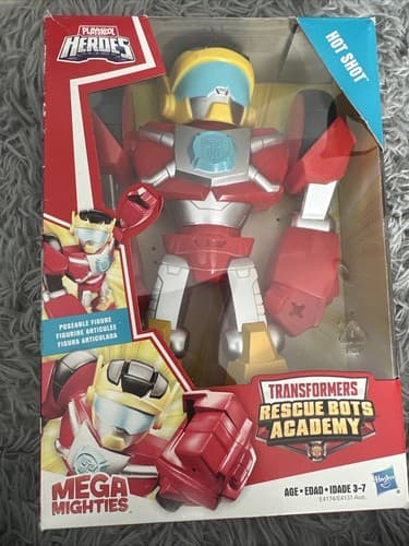 Playskool Transformers Rescue Bots Academy Mega Mighties Hot Shot 10" Figure NEW - Image 1