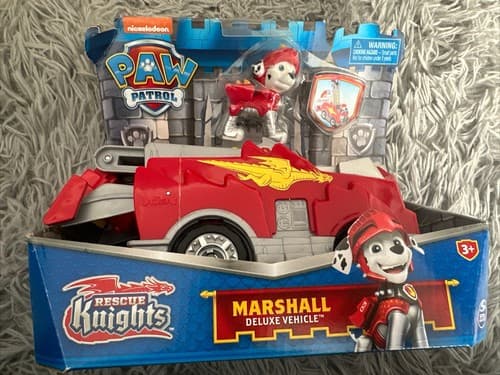 PAW Patrol Rescue Knights, Transforming Car with Marshall Figure New - Image 1