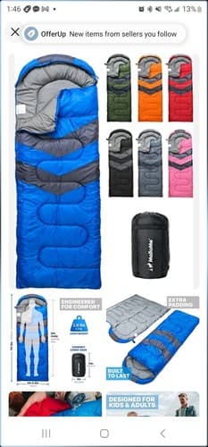 Sleeping Bags for Adults Cold Weather & Warm - Backpacking Camping Sleeping B... - Image 1