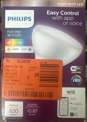 Philips 40W Equiv LED Dimmable Smart Wi-Fi Wiz Connected Wireless Light Bulb - Image 1