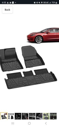 Farasla All Weather Floor Mats for Tesla Model 3 2017-2022 - Durable Flexible Od - Image 1