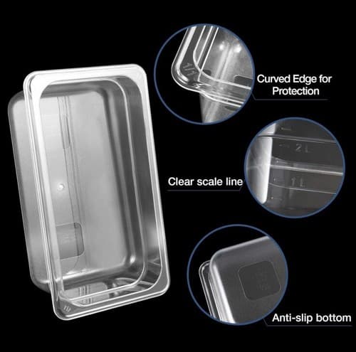 Restlrious 3 Pack Food Pan Clear Plastic Steam Prep Table 21l x 13w x 8in Deep - Image 1