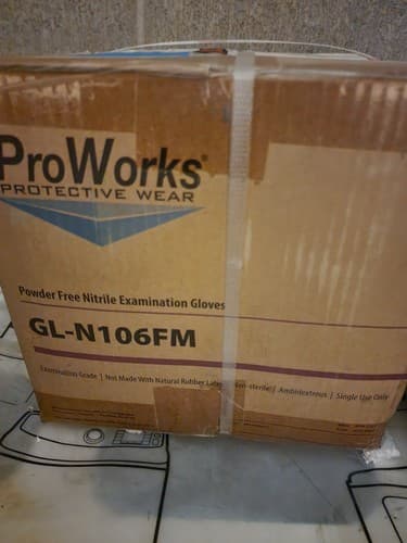 1 Box (100 Count) Proworks Powder Free Nitrile Gloves Size Medium - Thumbnail 2