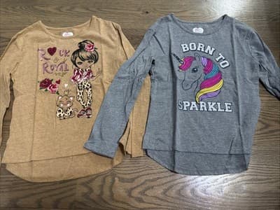 Girls Size 7 Long Sleeve Shirt 2 Pack 365 Kids - Image 1