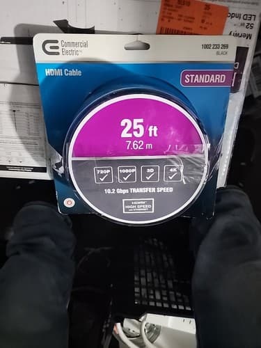 Commercial Electric 1002 233 269 25 ft. Standard HDMI Cable NIP New - Image 1