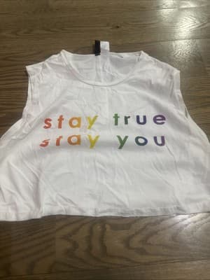 H&M Divided Womens Size Large White Crop Top L - Image 1