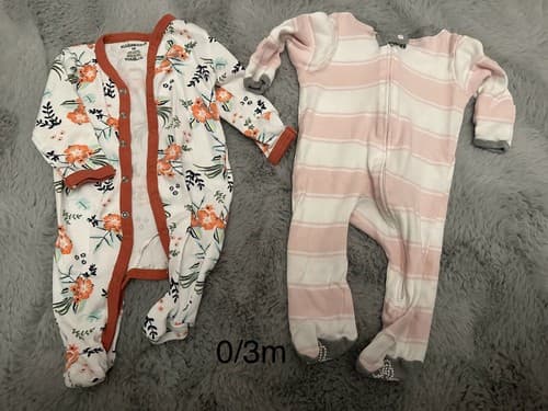 Baby Girl Long sleeve one piece Clothes Set Of 2 Size 0-3 Months - Image 1