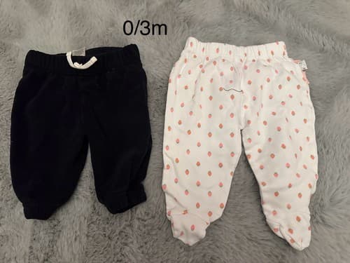 Baby Girl Long Pants Set Of 2 Size 0/3 Months - Image 1