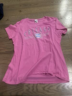 Chicago women’s shorts Sleeve Shirt Size Large Pink - Image 1