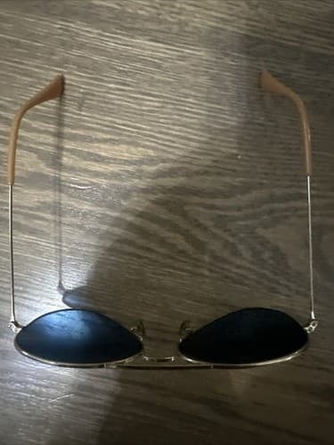 ray ban sunglasses men aviator 58 Mm Gold frame / Dark Blue glass - Thumbnail 2