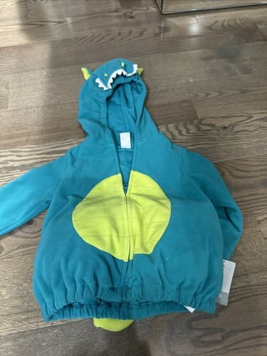 BABY CARTER’S TURQUOISE BLUE DRAGON COSTUME HOODED JACKET SIZE 18 MONTHS - Image 1