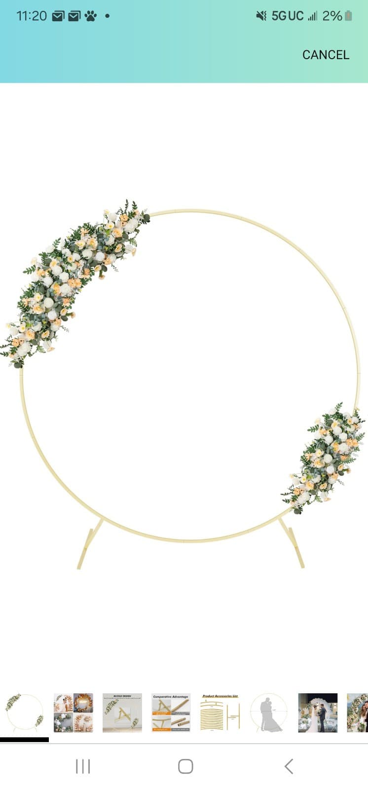6FT Round Backdrop Stand Metal Circle Balloon Arch Frame, Backdrop Stand Arch, - Image 1